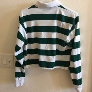 Brandy Melville Tops - Brandy Melville Green and White Striped Collar Brandy Melville Tops - Brandy Melville Green and White Striped Collar